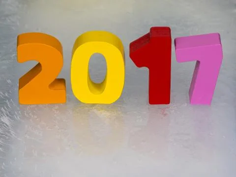 2017 figures are on ice Stock Photos