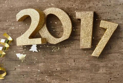 2017 figures with glitter Stock Photos