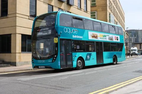 A 2017 First Bus, BristolBath Direct, Aquae Double Decker Bus. Stock Photos