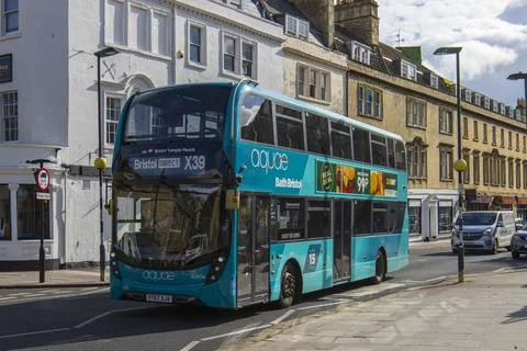 A 2017 First Bus, BristolBath Direct, Aquae Double Decker Bus. Stock Photos