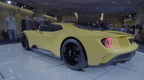 2017 Ford GT Supercar. Toronto International Auto Show.  Video stock 60843398
