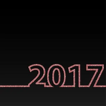 2017 Glittering Red sequins numbers. Illustrazione stock