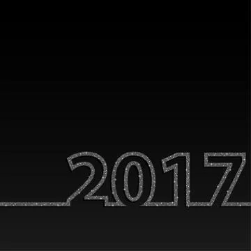 2017 Glittering Silver sequins numbers. Stock Illustration