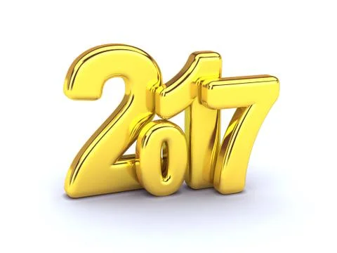 2017 Gold 3D illustration Stockillustratie