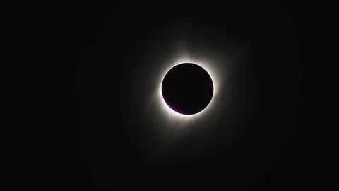 2017 Great American Eclipse Totality in 4k with bailey's beads and diamond ring Video stock 80012995