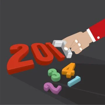 2017 Greeting Card Design Vector Illustration Stock Illustration