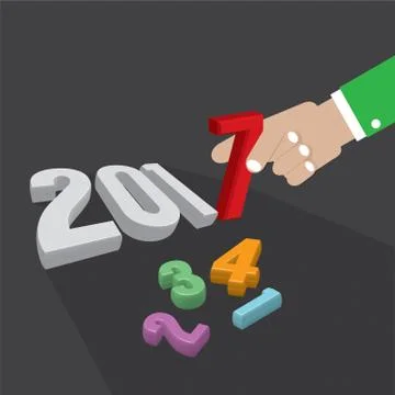 2017 Greeting Card Design Vector Illustration Stock Illustration