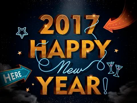 2017 Happy New Year template Stock Illustration