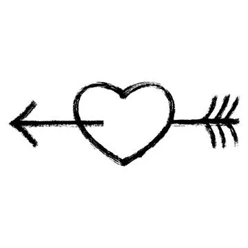 2017 heart arrow work two end Illustrazione stock