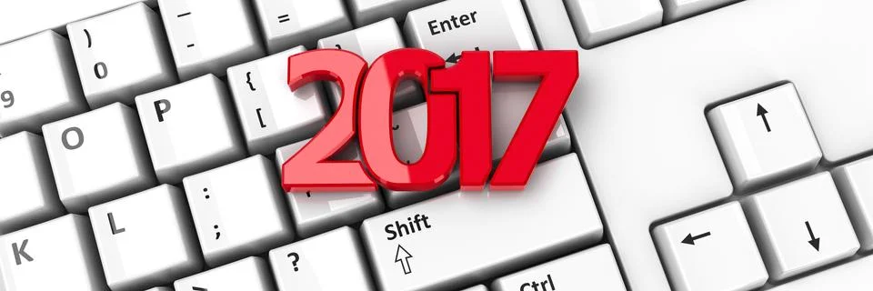 2017 icon on keyboard #2 Stock Illustration