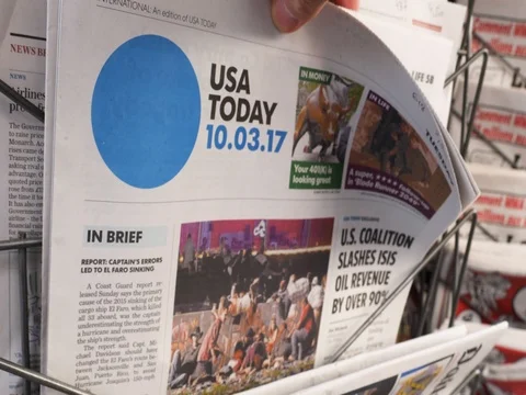 2017 Las Vegas Strip shooting newspaper USA today Stock Footage 80660405