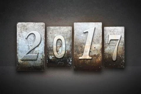 2017 letterpress Stock Illustration