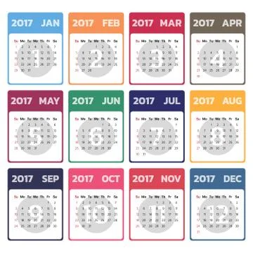 2017 Modern calendar template .Vector/illustration. Stock Illustration