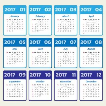 2017 Modern calendar template .Vector/illustration. Stock Illustration