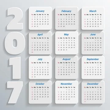 2017 Modern calendar template .Vector/illustration. Stock Illustration