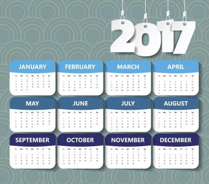 2017 Modern calendar template .Vector/illustration. Stock Illustration