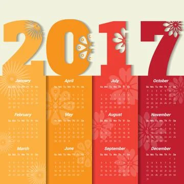 2017 Modern calendar template .Vector/illustration. Stock Illustration