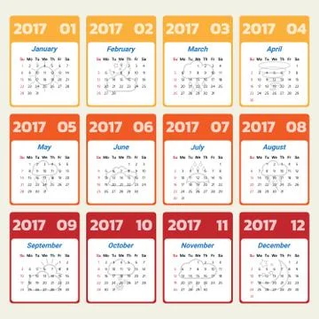 2017 Modern calendar template .Vector/illustration. Stock Illustration