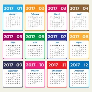 2017 Modern calendar template .Vector/illustration. Stock Illustration