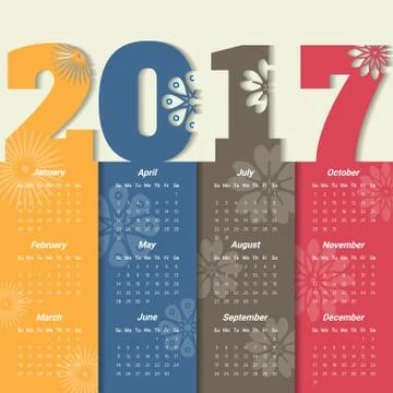 2017 Modern calendar template .Vector/illustration. Stock Illustration
