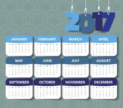2017 Modern calendar template .Vector/illustration. Stock Illustration