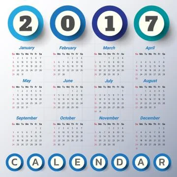 2017 Modern calendar template .Vector/illustration. Stock Illustration