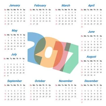 2017 Modern calendar template .Vector/illustration. Stock Illustration