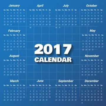 2017 Modern calendar template .Vector/illustration. Stock Illustration