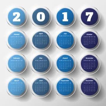 2017 Modern calendar template .Vector/illustration. Stock Illustration