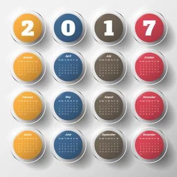 2017 Modern calendar template .Vector/illustration. Stock Illustration