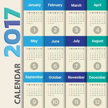 2017 Modern calendar template .Vector/illustration. Stock Illustration