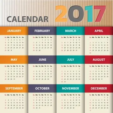2017 Modern calendar template .Vector/illustration. Illustrazione stock