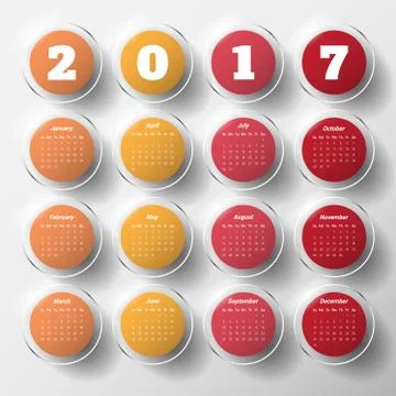 2017 Modern calendar template .Vector/illustration. Stock Illustration