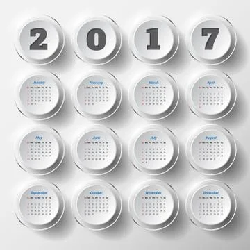 2017 Modern calendar template .Vector/illustration. Stock Illustration