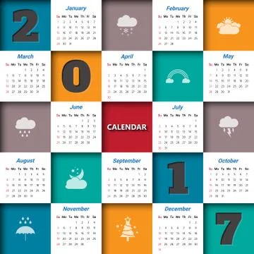 2017 Modern calendar template .Vector/illustration. Stock Illustration