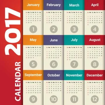 2017 Modern calendar template .Vector/illustration. Stock Illustration