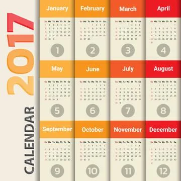 2017 Modern calendar template .Vector/illustration. Stock Illustration