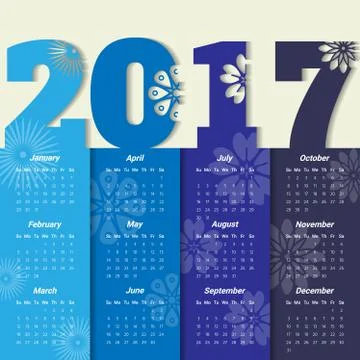 2017 Modern calendar template .Vector/illustration. Stock Illustration