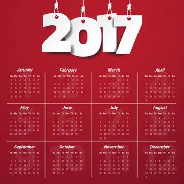 2017 Modern calendar template .Vector/illustration. Stock Illustration