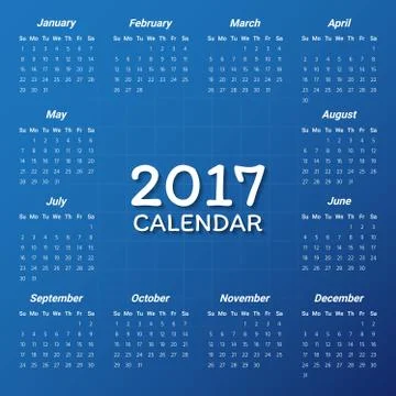 2017 Modern calendar template .Vector/illustration. Stock Illustration