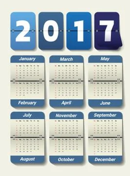 2017 Modern calendar template .Vector/illustration. Illustrazione stock