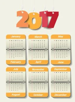 2017 Modern calendar template .Vector/illustration. Illustrazione stock