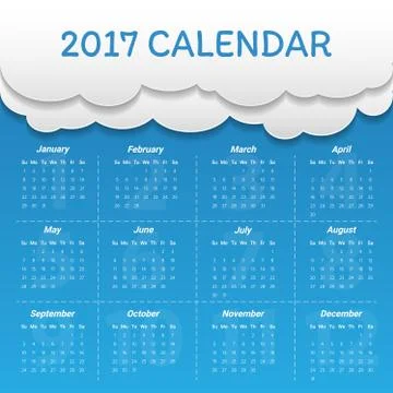 2017 Modern calendar template .Vector/illustration. Stock Illustration