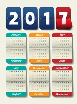 2017 Modern calendar template .Vector/illustration. Stock Illustration