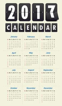 2017 Modern calendar template .Vector/illustration. Stock Illustration