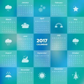 2017 Modern calendar template .Vector/illustration. Stock Illustration