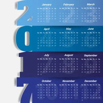 2017 Modern calendar template .Vector/illustration. Stock Illustration