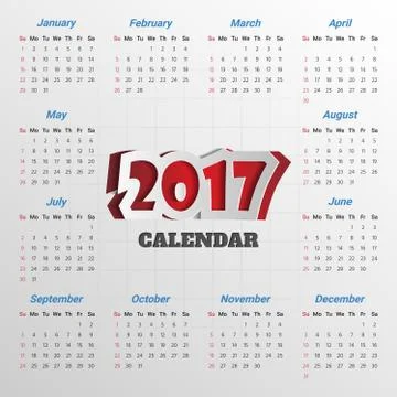 2017 Modern calendar template .Vector/illustration. Stock Illustration