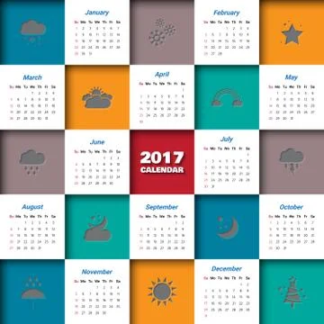 2017 Modern calendar template .Vector/illustration. Stock Illustration