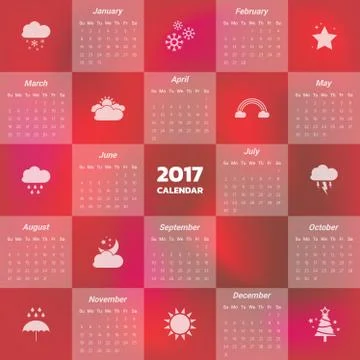 2017 Modern calendar template .Vector/illustration. Stock Illustration